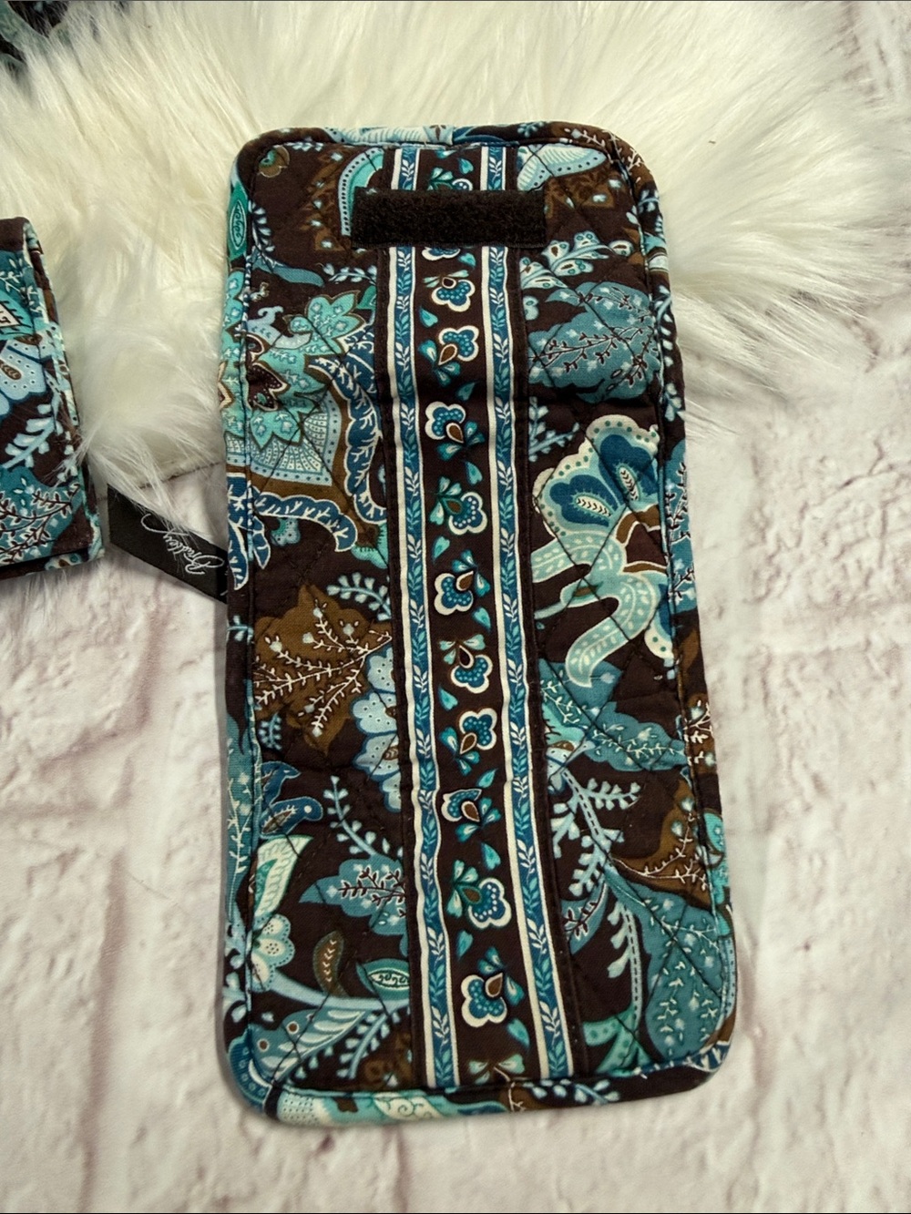 Vera Bradley Brown & Teal Quilted Paisley Crossbody with Matching Wallet - Picture 7 of 17